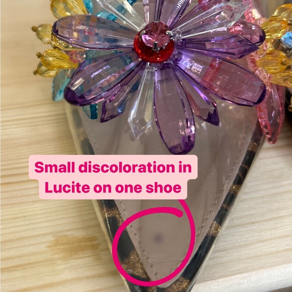 Betsey Johnson Floral Point Toe Lucite Heel - Picture 8 of 8